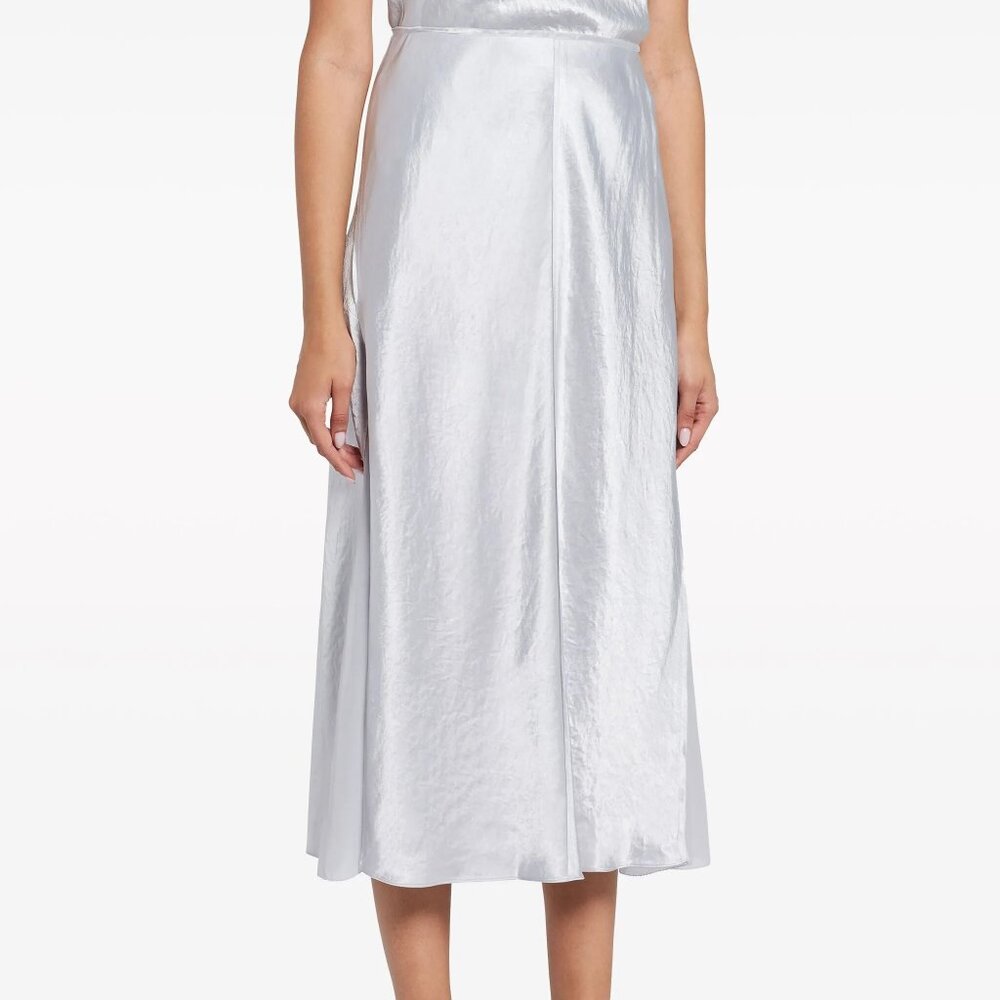 Vince Metallic High-Waist Midi Skirt